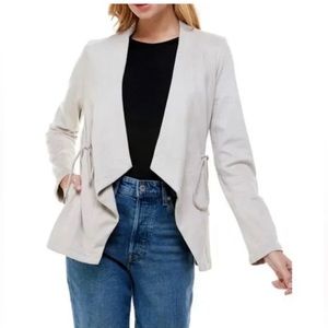 Thread + Supply Size Med Faux Suede Moto Jacket/ Lt Gray/ Buttery Soft